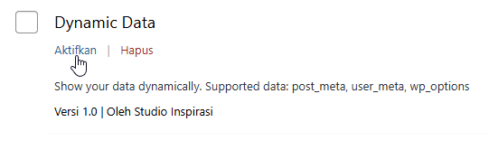 Activate Dynamic Data